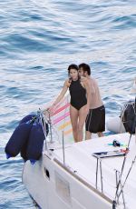 NIKKI REED in Swimsuit at a Boat in Italy 06/25/2015