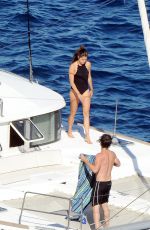 NIKKI REED in Swimsuit at a Boat in Italy 06/25/2015