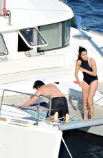 NIKKI REED in Swimsuit at a Boat in Italy 06/25/2015