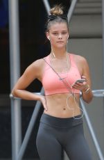 NINA AGDAL in Tank Top Out for a Jog in New York 06/11/2015