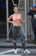 NINA AGDAL in Tank Top Out for a Jog in New York 06/11/2015