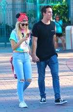 OLIVIA HOLT and Ray Kearin Out and About in Disneyland