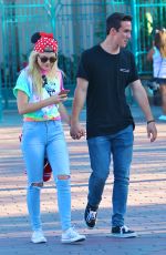 OLIVIA HOLT and Ray Kearin Out and About in Disneyland