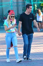 OLIVIA HOLT and Ray Kearin Out and About in Disneyland