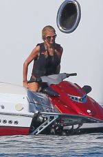 PARIS HILTON at a Boat on Vacations in Ibiza 06/09/2015