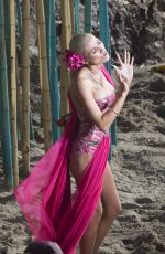 PIA MIA PEREZ in Bikini Filming Do It Again Music Video in Malibu 06/03/2015