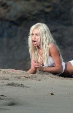 PIA MIA PEREZ on the Set of Do It Again Music Video in Malibu