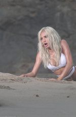 PIA MIA PEREZ on the Set of Do It Again Music Video in Malibu