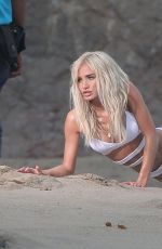 PIA MIA PEREZ on the Set of Do It Again Music Video in Malibu