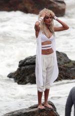 PIA MIA PEREZ on the Set of Do It Again Music Video in Malibu