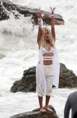 PIA MIA PEREZ on the Set of Do It Again Music Video in Malibu