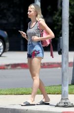 PIXIE LOTT in Jeans Shorts Out and About in Los Angeles 06/17/2015