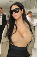 Pregnant KIM KARDASHIAN Arrives at Airport in Nice 06/23/2015