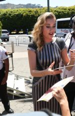 REBECCA ROMIJN on the Set of Extra in Universal City