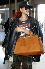 RIHANNA Arrives at Los Angeles International Airport 06/14/2015
