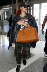 RIHANNA Arrives at Los Angeles International Airport 06/14/2015