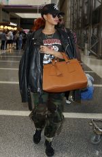 RIHANNA Arrives at Los Angeles International Airport 06/14/2015