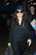 SALMA HAYEK Arrives at Los Angeles International Airport 06/23/2015