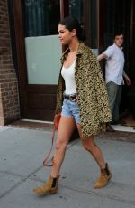 SELENA GOMEZ in Jeans Shorts Out in New York 06/23/2015