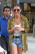 SELENA GOMEZ in Jeans Shorts Out in New York 06/23/2015