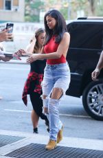 SELENA GOMEZ in Ripped Jeans Out and About in New York 06/22/2015