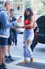 SELENA GOMEZ in Ripped Jeans Out and About in New York 06/22/2015