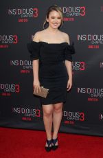 TAYLOR SPREITLER at Insidious Chapter 3 Premiere in Hollywood