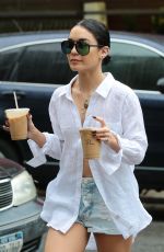 VANESSA HUDGENS in denim Shorts Out and About in New York 06/28/2015