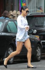 VANESSA HUDGENS in denim Shorts Out and About in New York 06/28/2015