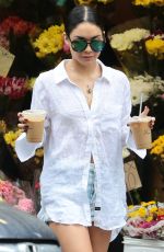VANESSA HUDGENS in denim Shorts Out and About in New York 06/28/2015