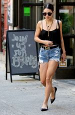 VANESSA HUDGENS in Denim Shorts Out in New York 06/14/2015