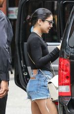 VANESSA HUDGENS in Jeans Shorts Leaves Her Apartment 06/20/2015