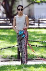 VANESSA HUDGENS Walks Her Dog Out in New York 05/30/2015