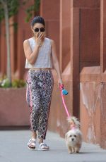 VANESSA HUDGENS Walks Her Dog Out in New York 05/30/2015