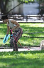 VANESSA HUDGENS Walks Her Dog Out in New York 05/30/2015