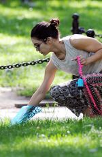 VANESSA HUDGENS Walks Her Dog Out in New York 05/30/2015