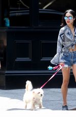VANESSA HUDGENS Walks Her Dog Out in New York 06/14/2015