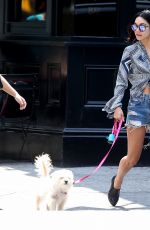 VANESSA HUDGENS Walks Her Dog Out in New York 06/14/2015