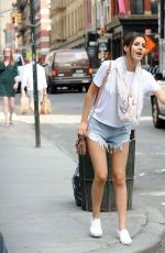 VICTORIA JUSTICE in Cutoffs Out and About in New York 06/17/2015