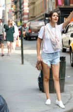 VICTORIA JUSTICE in Cutoffs Out and About in New York 06/17/2015