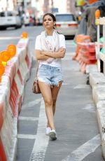 VICTORIA JUSTICE in Cutoffs Out and About in New York 06/17/2015