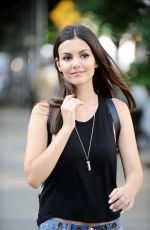 VICTORIA JUSTICE in Ripped Jeans Out and About in New York 06/26/2015