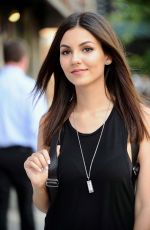 VICTORIA JUSTICE in Ripped Jeans Out and About in New York 06/26/2015