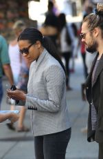 ZOE SALDANA and Marco Perego Out and About in West Hollywood 06/27/2015