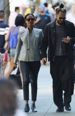ZOE SALDANA and Marco Perego Out and About in West Hollywood 06/27/2015