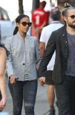 ZOE SALDANA and Marco Perego Out and About in West Hollywood 06/27/2015