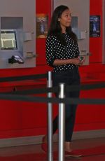ZOE SALDANA Arrives at a Movie Theatre in Vancouver 06/21/2015