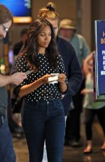 ZOE SALDANA Arrives at a Movie Theatre in Vancouver 06/21/2015