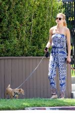ADRIANNE PALICKI Walks Her Dogs Out in Los Angeles 07/19/2015