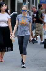AMANDA SEYFRIED in Leggings Heading to a Gym in New York 07/28/2015